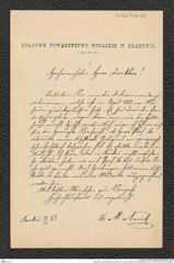 Nachlass Franz Steindachner, Brief von M. Nowicki-Sila an Franz Steindachner (22.12.1883), Inv.Nr. 370.08, Seite 1